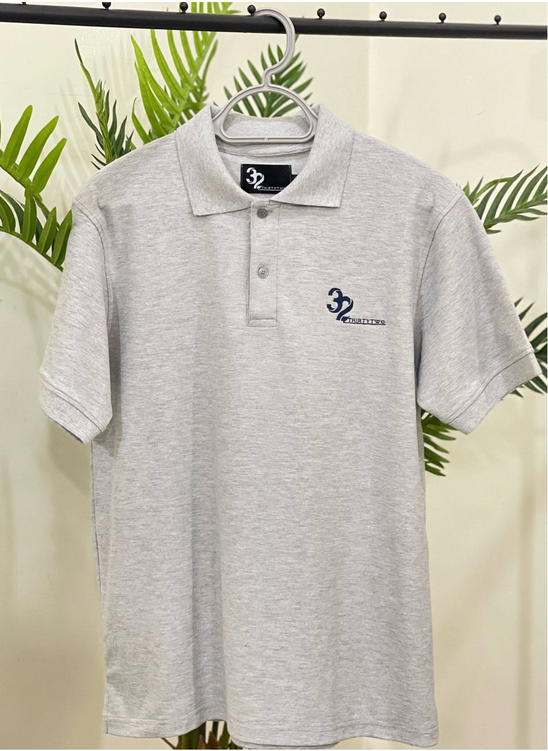 THIRTYTWO - Polo T-Shirts Loose Fit Cotton Crewneck Short Sleeve Gray - Image 1