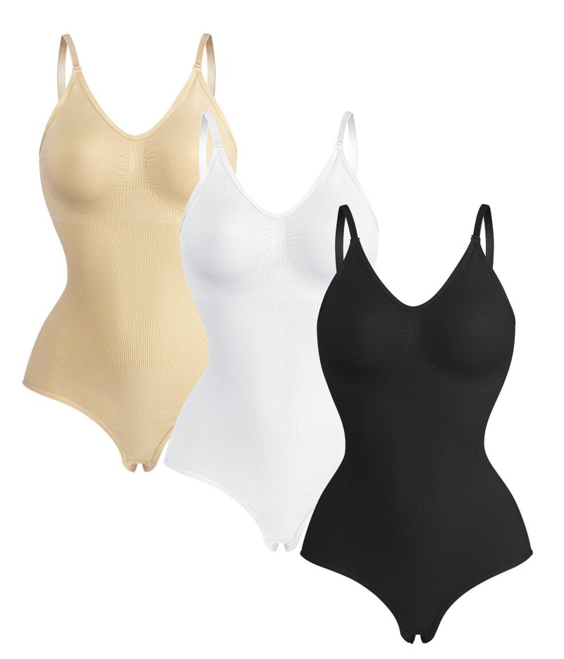 Women'S Shapewear Seamless One-Piece Underwear With Open Crotch Thong Camisole - Image 1