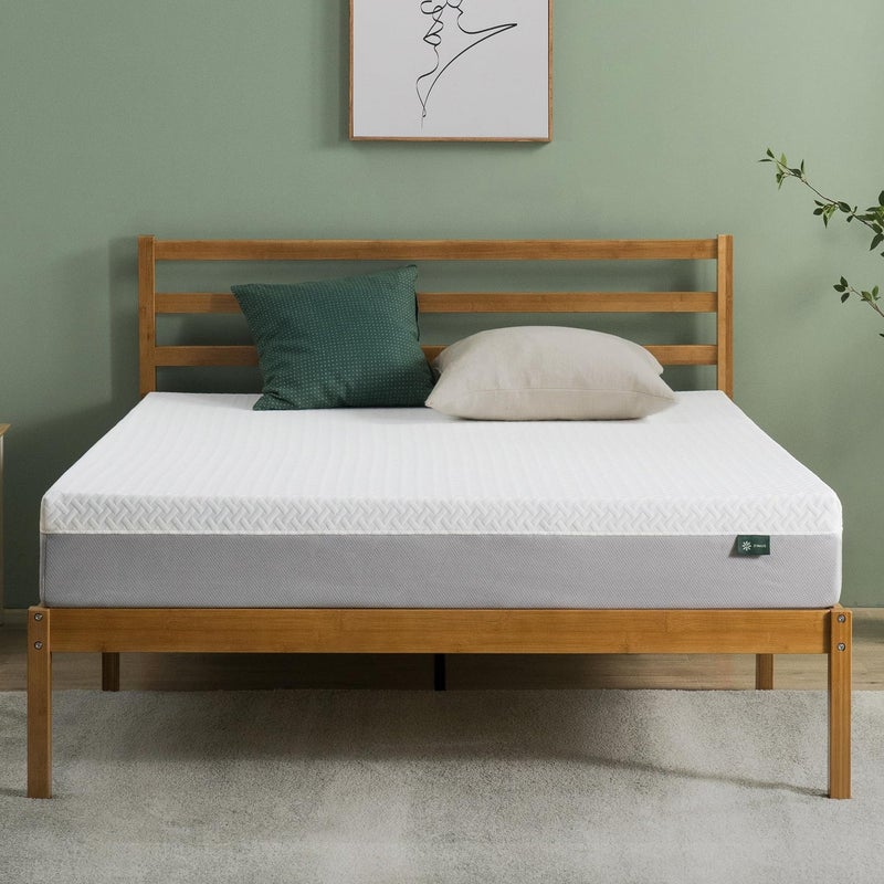 ZINUS 8 Inch Green Tea Essential Memory Foam Mattress New Version Queen Fiberglass Free Medium Feel Breathable Airflow Memory Foam Certified Safe Foams Fabric Mattress in A Box