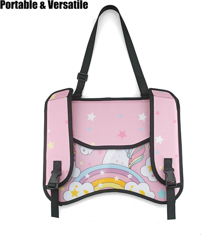 PandaEar Kids Travel Tray for Car Seat Unicorn Lap Tray for Girls with Tablet Holder Snack Storage  Cup Holder Road Trip Table for Toddler Activities Drawing - Image 5
