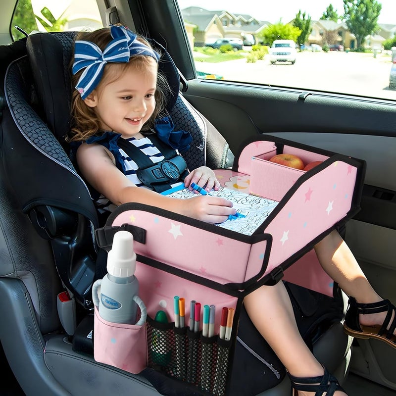 PandaEar Kids Travel Tray for Car Seat Unicorn Lap Tray for Girls with Tablet Holder Snack Storage  Cup Holder Road Trip Table for Toddler Activities Drawing - Image 2