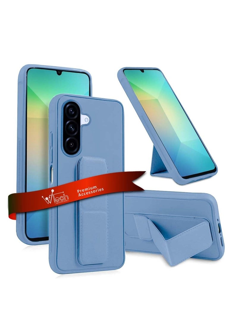 Wtech Samsung Galaxy A26 5G 2025 Hand Grip Foldable Magnetic Kickstand Wrist Strap Finger Grip With Built-In Iron Case Cover - Sky Blue & Samsung Galaxy A26 5G 2024 Premium Nano Ceramic Full Glue Full Cover Matte Flexible Screen Protector - Clear/Black Bundle - Image 2