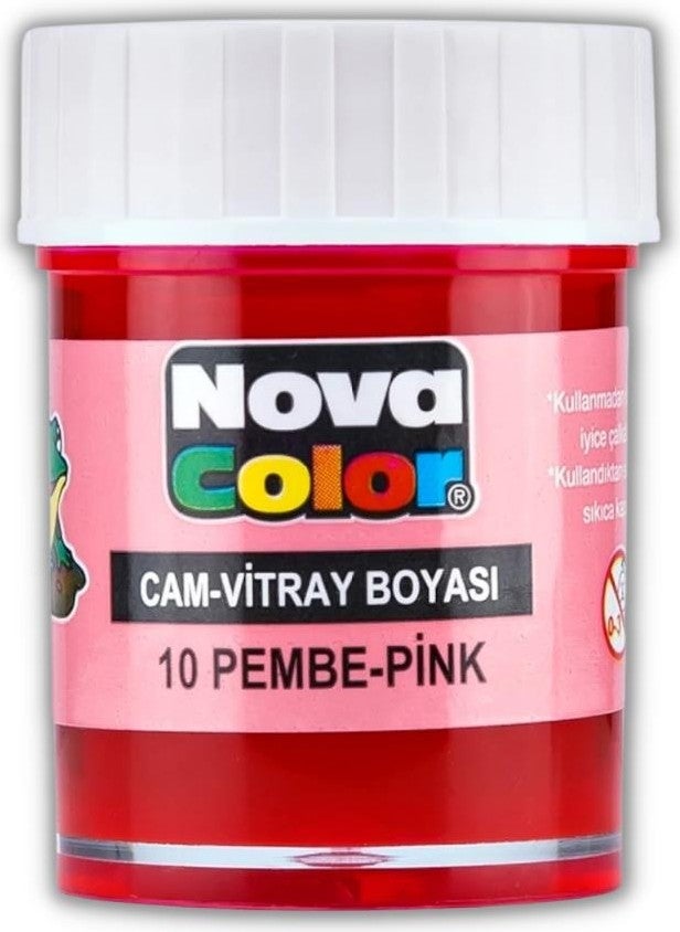 Nova Color - Water Based Glass Stained Glass Paint 25 ml Pink - Image 1
