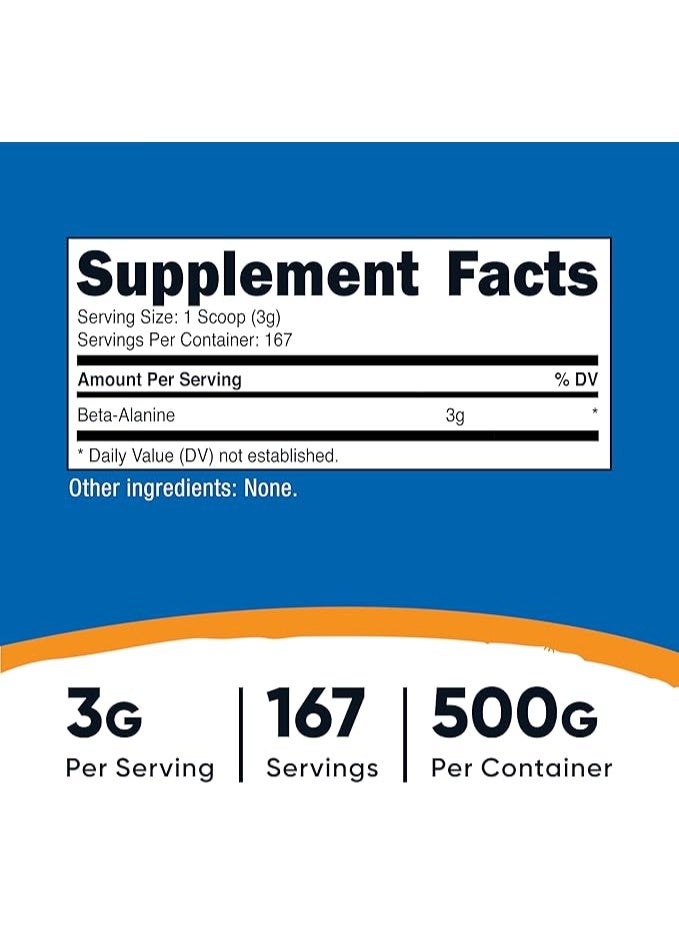 Nutricost, Beta-Alanine, Unflavored, 17.9 oz (500 g) - Image 2