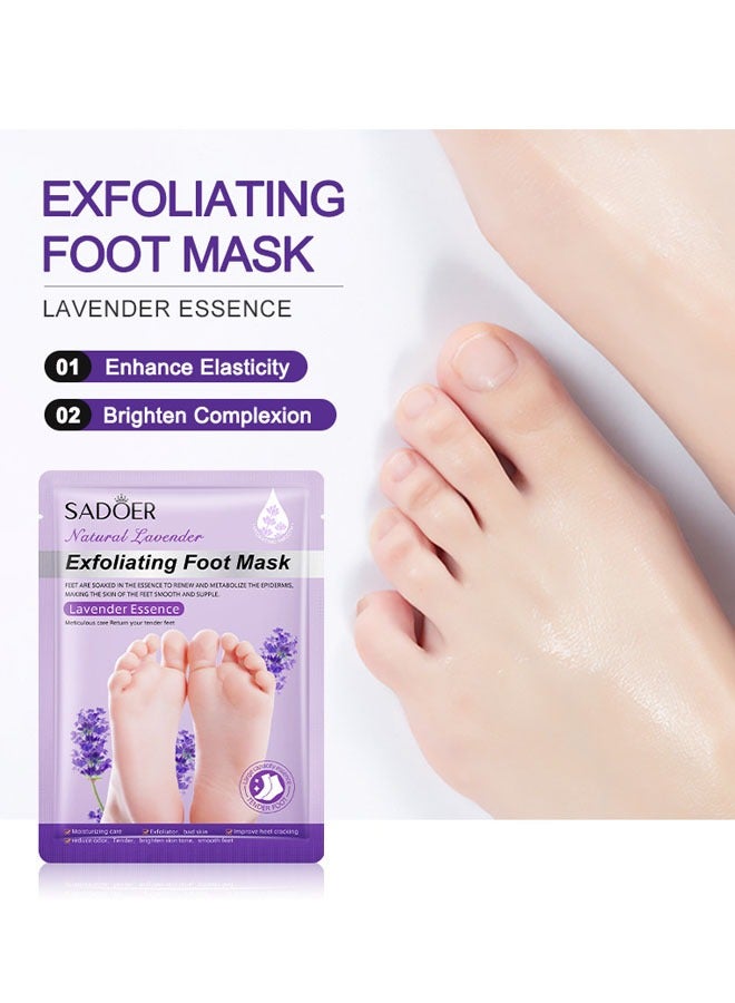 SADOER 6 Pack Foot Mask / Hand Mask Moisturizing Glove, Foot Peel Mask Exfoliating Mask, Hand Repair Glove for Dry Hand & Foot Treatment, Remove Dead Skin, Rough Skin（Rose/Lavender/Goat Milk） - Image 5