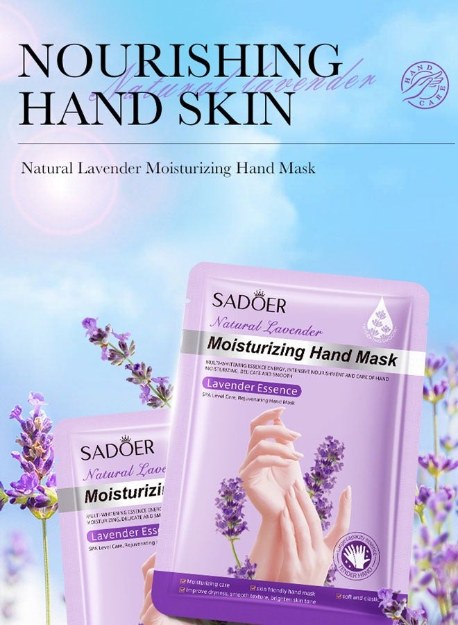 SADOER 6 Pack Foot Mask / Hand Mask Moisturizing Glove, Foot Peel Mask Exfoliating Mask, Hand Repair Glove for Dry Hand & Foot Treatment, Remove Dead Skin, Rough Skin（Rose/Lavender/Goat Milk） - Image 2