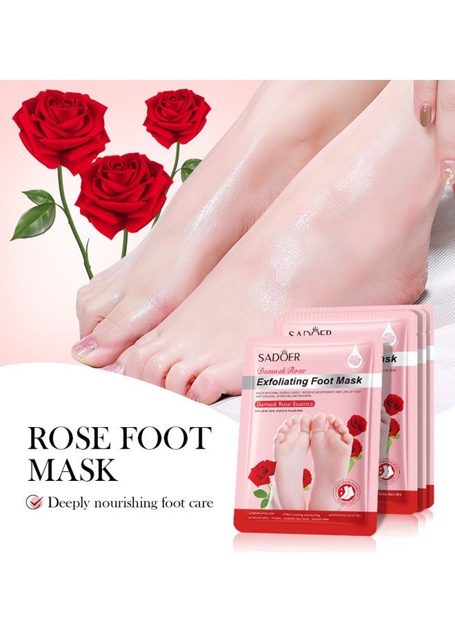 SADOER 6 Pack Foot Mask / Hand Mask Moisturizing Glove, Foot Peel Mask Exfoliating Mask, Hand Repair Glove for Dry Hand & Foot Treatment, Remove Dead Skin, Rough Skin（Rose/Lavender/Goat Milk） - Image 4