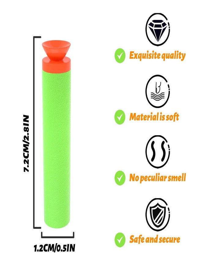 EKIND 100 Pcs Suction Darts Refill Pack Foam Bullet Compatible for NERF N-Strike Series Blaster (Green) - Image 2