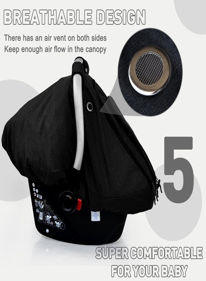 beatoutou Baby Car Seat Cover,Patented Waterproof Baby Car Seat Cover for Boys & Girls,Infant Car Seat Cover Canopy for Girls,Windproof Car Seat Canopy for Boys, Keeps Babies Warm and Cozy (Black) - Image 5