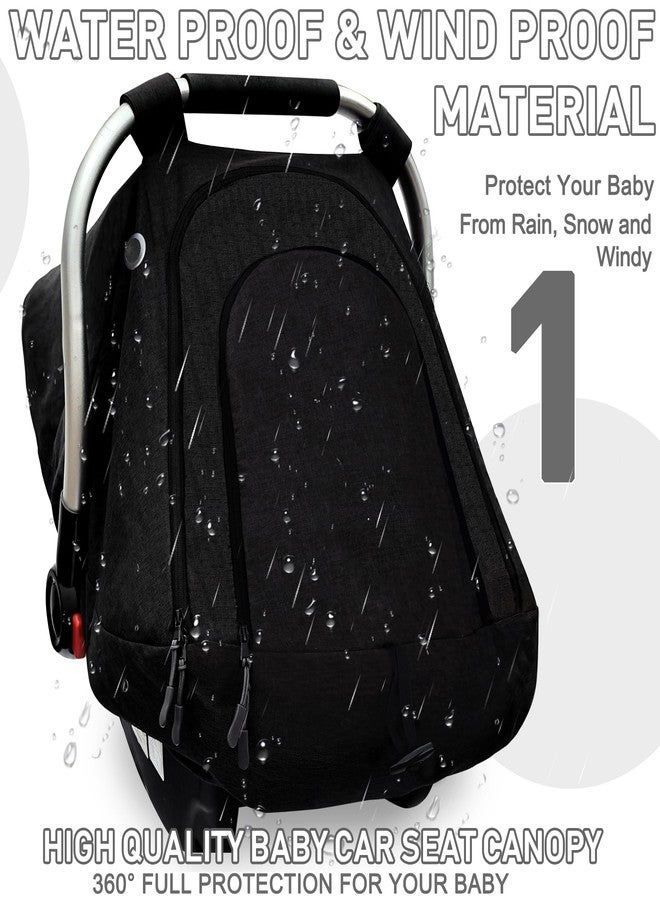 beatoutou Baby Car Seat Cover,Patented Waterproof Baby Car Seat Cover for Boys & Girls,Infant Car Seat Cover Canopy for Girls,Windproof Car Seat Canopy for Boys, Keeps Babies Warm and Cozy (Black) - Image 2