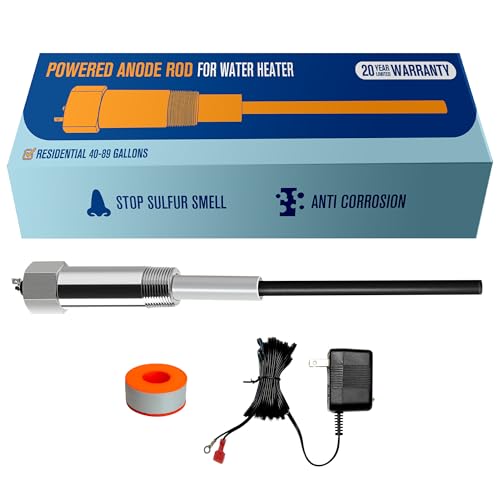 HertzEagle Powered Anode Rod for Water Heater Electric Anode Rod for Water Heater Eliminate Sulfur Smell in Well Water Eliminate Rotten Egg Smell in Water for 4089 Gallon Except Bradford White - Image 1
