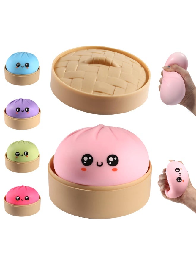 Squishy Bun Mystery Dumpling-Shaped Toy with Random Surprises and Unique Colors; Slow-Bounce Sensory Squeezing Toy for Stress Relief and Relaxation; Squeezable Multi-Color Dumpling; Random Surprise Box. - Image 2