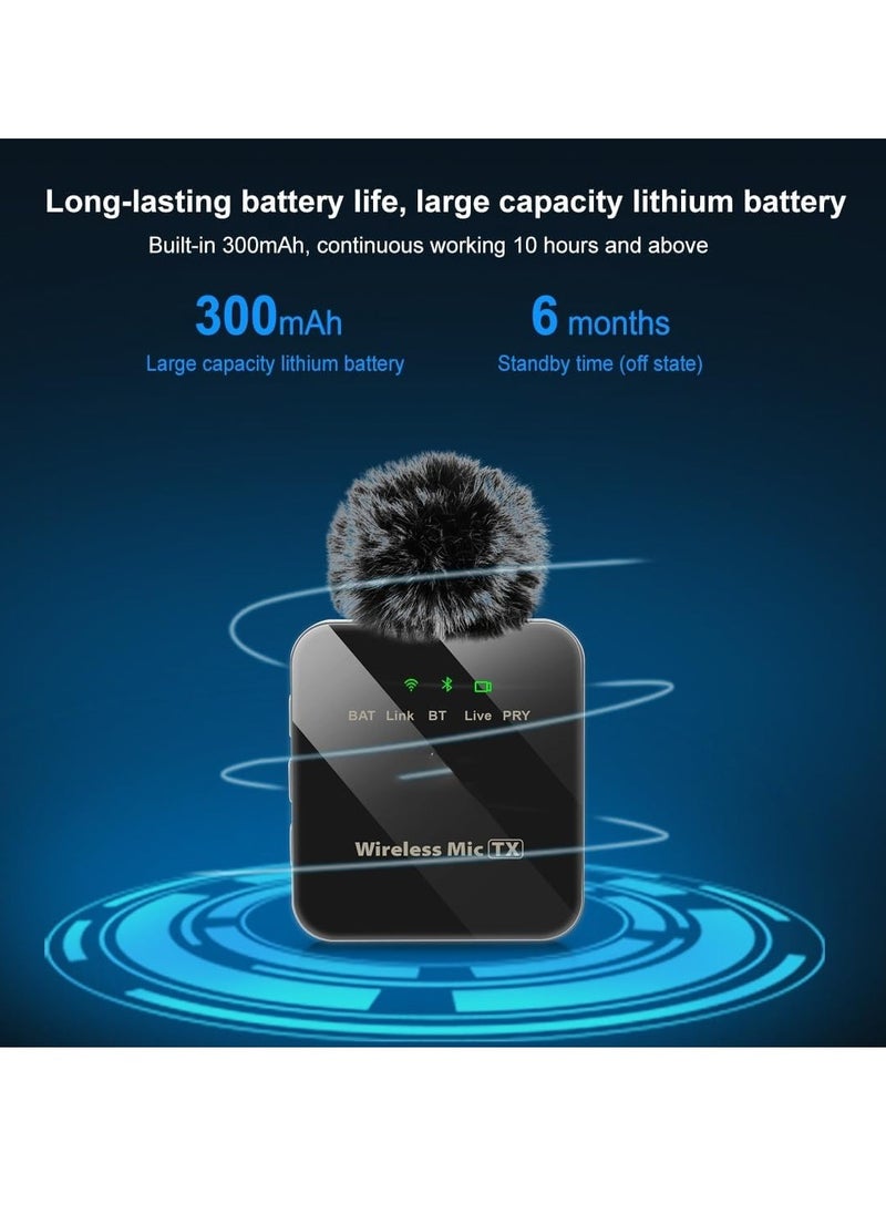 PULUZ - Professional Wireless Lavalier Microphone for iPhone 14 13 12 11, iPad, Cordless Omnidirectional Condenser Recording Mic for Video Recording, Live Streaming, Interview Podcast Vlog YouTube Tiktok - Image 1