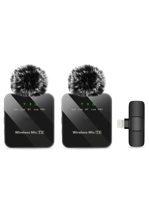 Professional Wireless Lavalier Microphone for iPhone 14 13 12 11, iPad, Cordless Omnidirectional Condenser Recording Mic for Video Recording, Live Streaming, Interview Podcast Vlog YouTube Tiktok