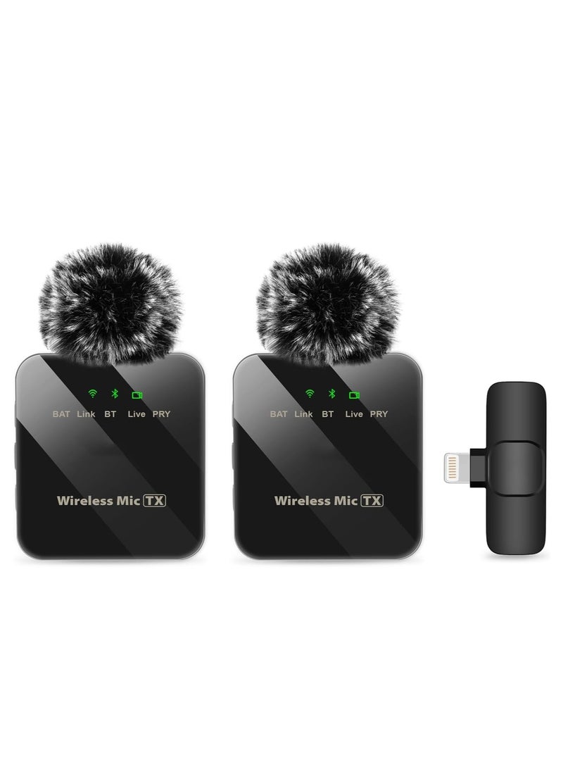 PULUZ - Professional Wireless Lavalier Microphone for iPhone 14 13 12 11, iPad, Cordless Omnidirectional Condenser Recording Mic for Video Recording, Live Streaming, Interview Podcast Vlog YouTube Tiktok - Image 1