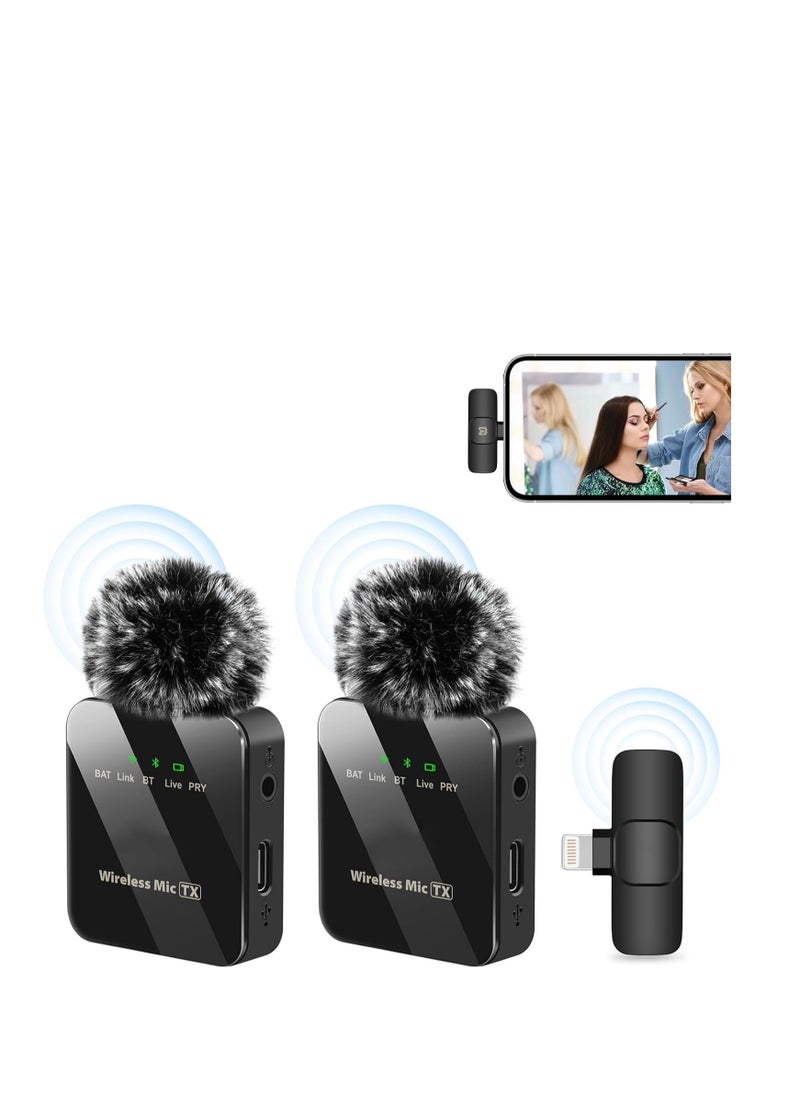 PULUZ - Professional Wireless Lavalier Microphone for iPhone 14 13 12 11, iPad, Cordless Omnidirectional Condenser Recording Mic for Video Recording, Live Streaming, Interview Podcast Vlog YouTube Tiktok - Image 1