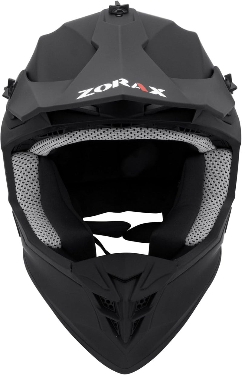 Zorax ZOR-X303 Motocross Helmet - Stylish Matt Black Motorcycle Helmet for Dirt Bike - Image 5
