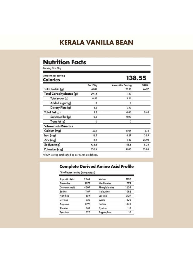 Cosmix بروتين نباتي بدون تعقيد من كوزميكس | 24 جرام بروتين/حصة | حبوب الفانيليا من كيرالا | عزل البازلاء والأرز | بروتين نباتي | سهل الهضم | جميع الأحماض الأمينية الأساسية - 1 كجم - Image 5