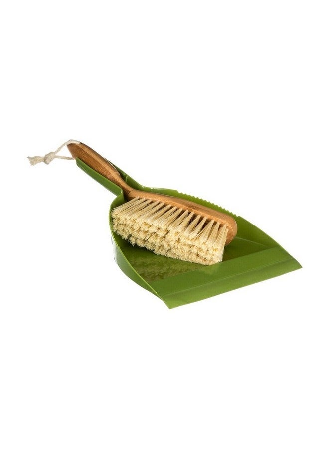 Five Simply Smart Wood & Clean Durable Bamboo Dustpan and Brush Set Green and Beige 36 x 7.5 x 24.5 cm 141369 - Image 1
