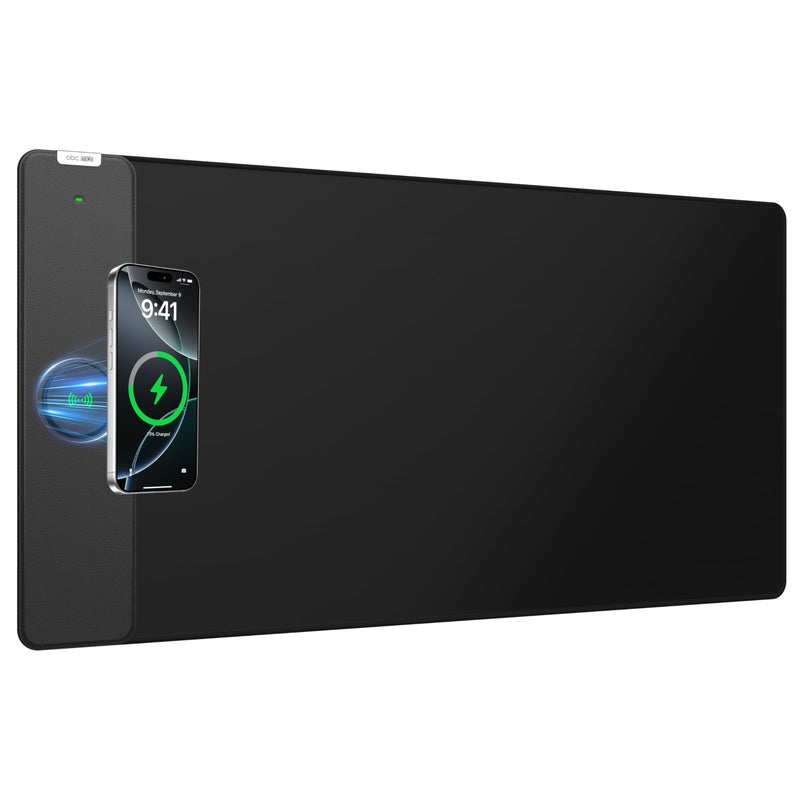 abc.mat 2-in-1 Mouse Pad with Magnetic Wireless Charging, Gaming Mouse Pad, 31.5"x15.8" Large Desk Mat for Laptop/Keyboard, Waterproof Smooth Surface, Non-Slip Base, No Adapter - Image 1
