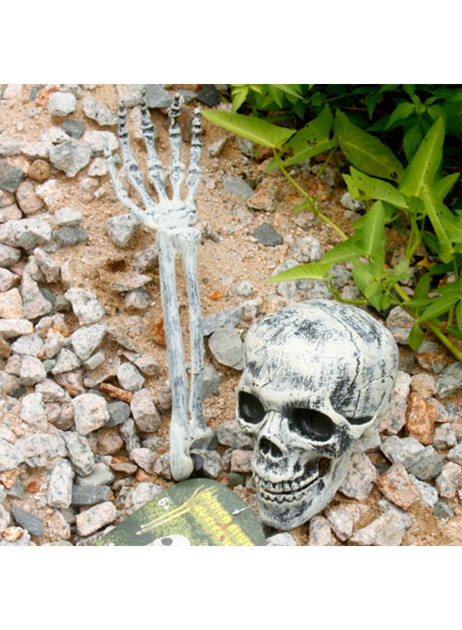 Loquat Decoration Horror Toy Skull Three-Piece Skull Head Ghost Hand Spoofs Trick Trick Man Props-Color:Skull Three Piece Set - Image 4