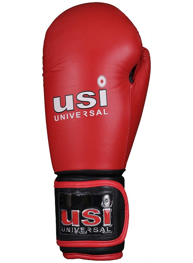 USI UNIVERSAL Boxing Gloves, 609M1 Red Immortal Safe Spar Gloves, Punching Bag Gloves For Boxing, Training, Top Grain Hide Leather, Foam Padding, Elastic Hook & Loop Wrap Around Strap (Size 16oz) - Image 2
