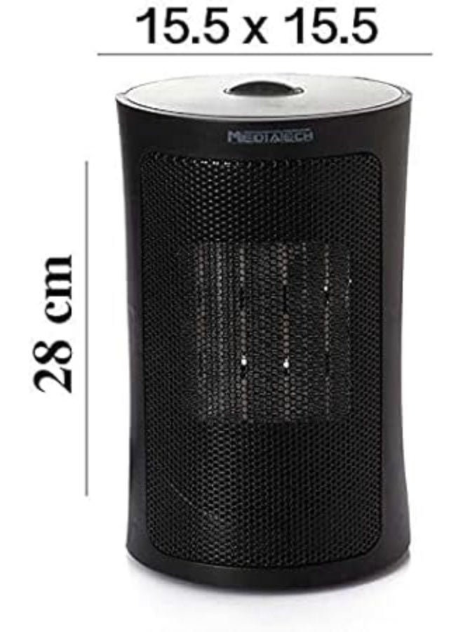 MediaTech Electric Ceramic Heater, 1500W, 2 Heat Settings, 2 Fan Speeds, Overheat Protection - Black MT-002 - Image 2