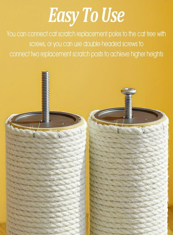 Caeuiciw 2 Pcs Cat Scratching Post Replacement, 15.7 x 3 Inch Sisal Pole Cat Tree Replacement Post with M8 Screws, Refill Scratcher Posts for Indoor Kitten Tree Tower Spare Cats Furniture Protector - Image 5