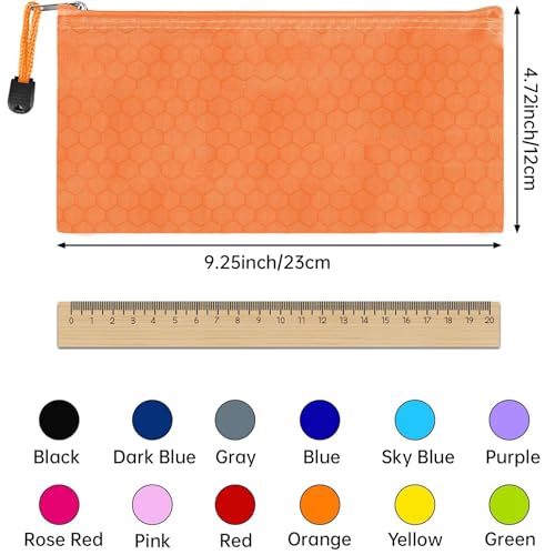 EOOUT 35pcs Zipper Pouches, Small Pencil Pouch Bulk, Water Resistant Pencil Case for Bill Office School Supplies and Travel Accessories in 12 Colors - Image 2