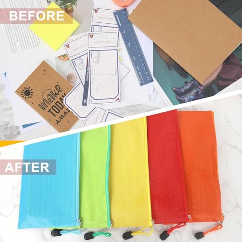 EOOUT 35pcs Zipper Pouches, Small Pencil Pouch Bulk, Water Resistant Pencil Case for Bill Office School Supplies and Travel Accessories in 12 Colors - Image 4