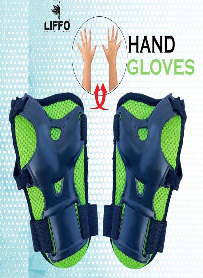 Liffo® Protective Set Guard Protection kit for Skating, Cycling & Skateboarding for Kids Age 6-15 Years with Knee, Elbow and Wrist Guards with Skate Bag Green (S) - Image 3