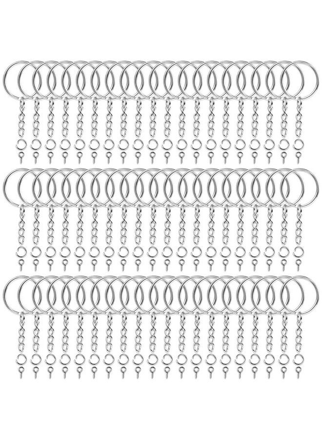 Audab أوداب 360 قطعة سلسلة مفاتيح بالجملة، 120 قطعة حلقات سلسلة مع سلسلة و120 قطعة حلقة قفز مفتوحة مع 120 قطعة دبابيس عين برغي للحرف وصنع المجوهرات - Image 1