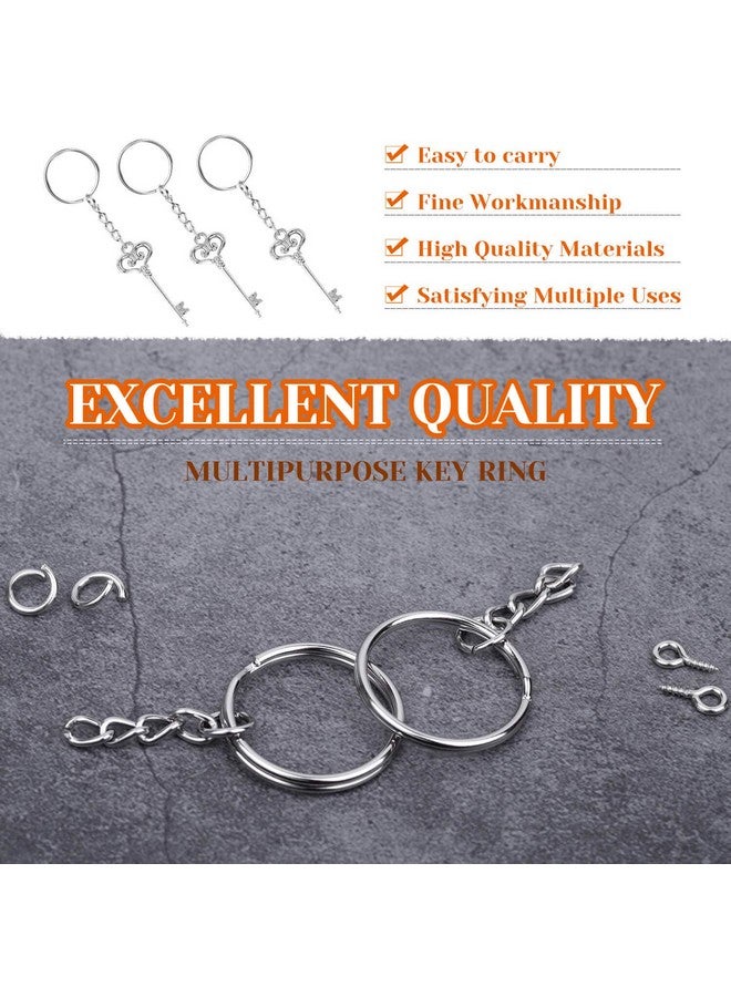 Audab أوداب 360 قطعة سلسلة مفاتيح بالجملة، 120 قطعة حلقات سلسلة مع سلسلة و120 قطعة حلقة قفز مفتوحة مع 120 قطعة دبابيس عين برغي للحرف وصنع المجوهرات - Image 4