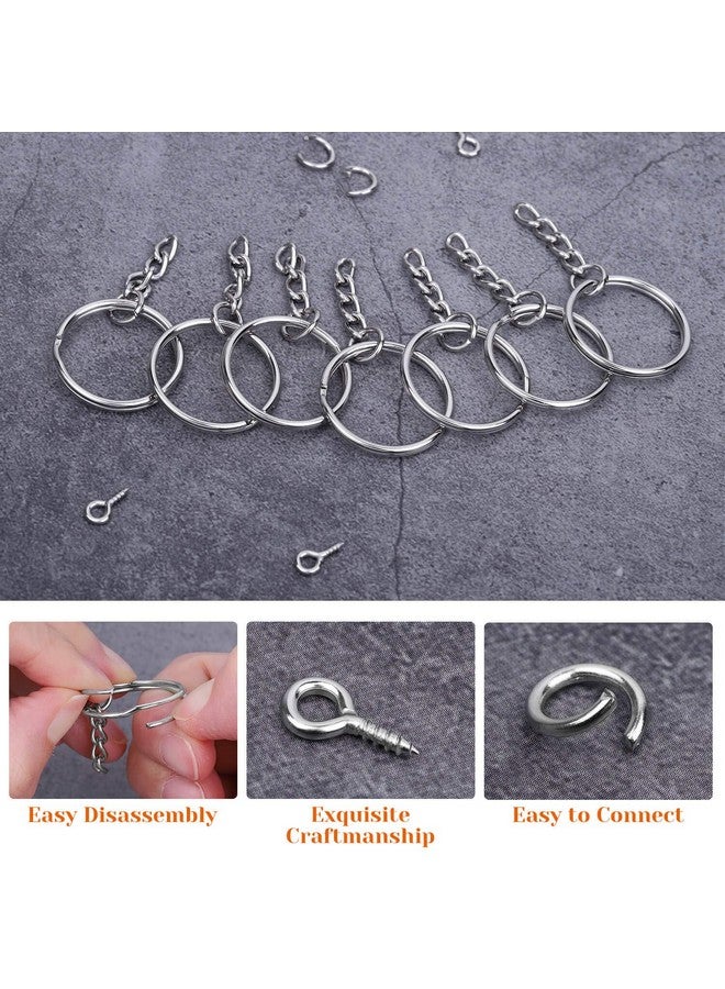 Audab أوداب 360 قطعة سلسلة مفاتيح بالجملة، 120 قطعة حلقات سلسلة مع سلسلة و120 قطعة حلقة قفز مفتوحة مع 120 قطعة دبابيس عين برغي للحرف وصنع المجوهرات - Image 5