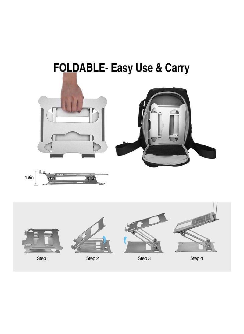Adjustable Laptop Stand, Ergonomic Laptop Stand for Desk , Light Weight Aluminum Laptop Holder, Computer Stand Compatible with Mac MacBook Pro Air, Lenovo, HP, Dell - Image 2