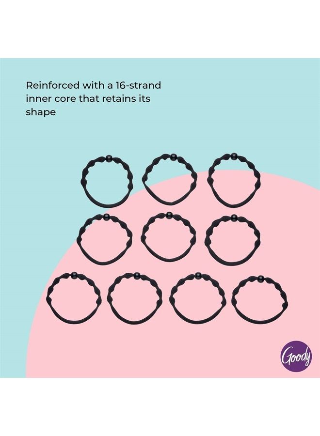 Goody Forever Ouchless Elastic Fine Hair Tie - 10 Count, Black - 4MM for Fine Hair - Hair Accessories for Women and Girls - Perfect for Long Lasting Braids, Ponytails and More - Image 3
