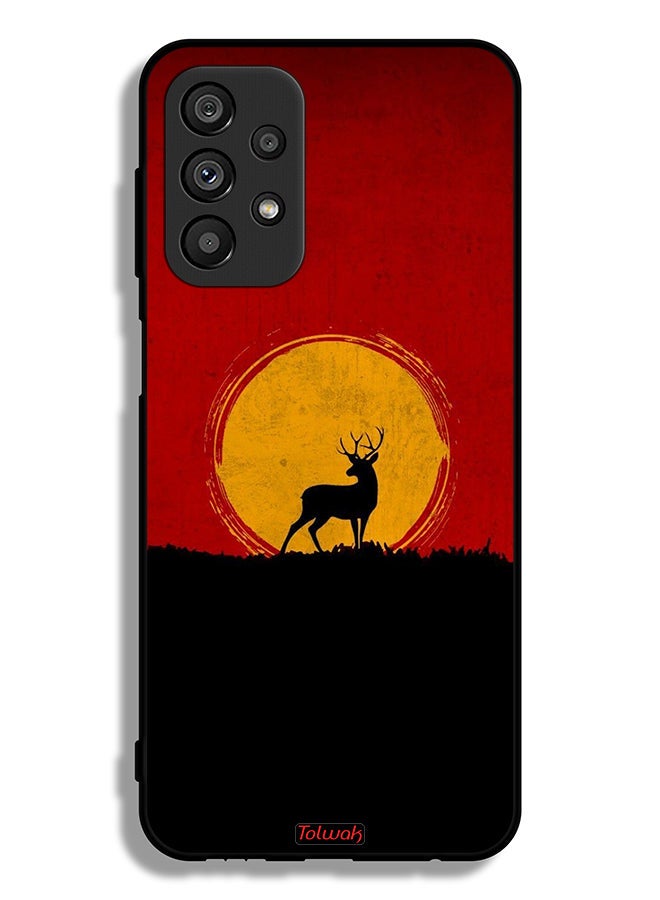Tolwak Samsung Galaxy A23 5G Protective Case Cover Deer And Moon Artwork - Image 1