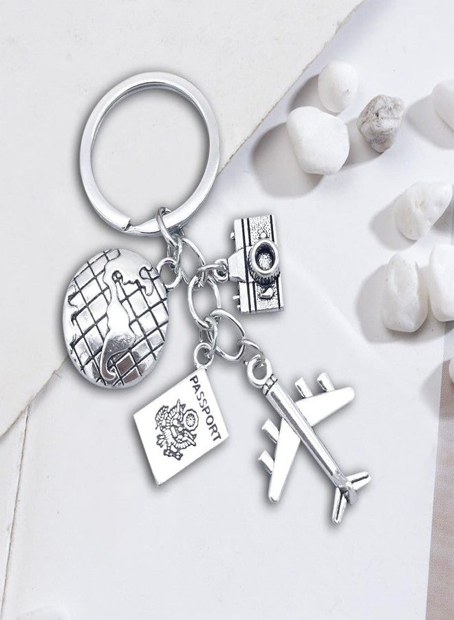 iMagitek 25 Pack Travel Adventure Airplane Keychains Earth Camera Journey Aircraft Keyrings Gift For Traveler - Image 2