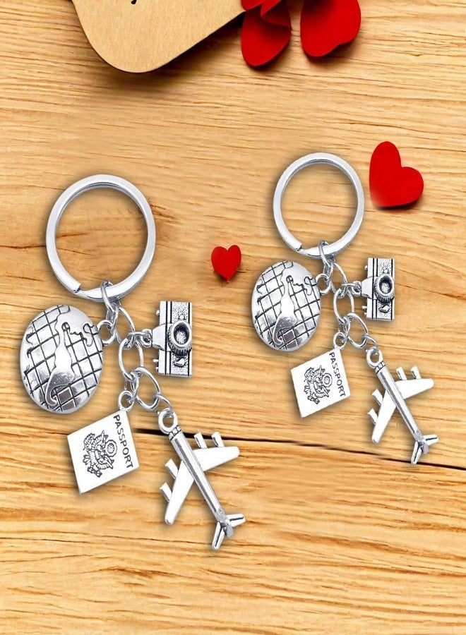 iMagitek 25 Pack Travel Adventure Airplane Keychains Earth Camera Journey Aircraft Keyrings Gift For Traveler - Image 4