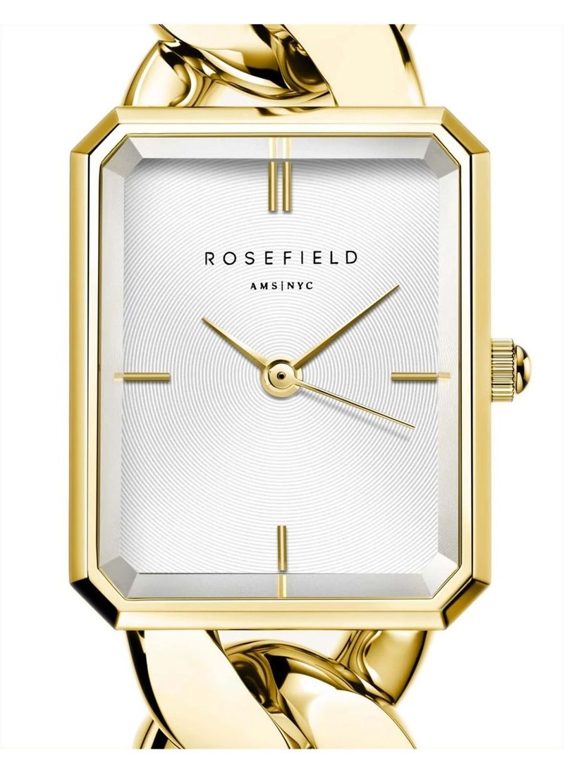 RoseField Rosefield The Octagon Xs Chain Watch Studio Edition White Gold ladies Watch SWGSG-O55  - Image 2
