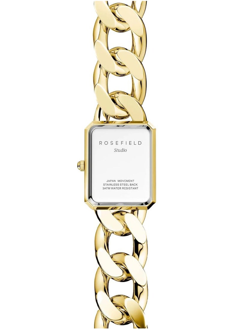 RoseField Rosefield The Octagon Xs Chain Watch Studio Edition White Gold ladies Watch SWGSG-O55  - Image 3