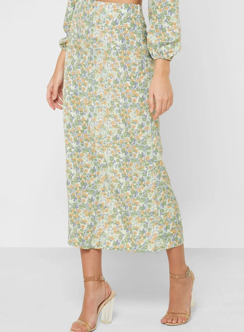 Ginger Printed Top And Skirt Set