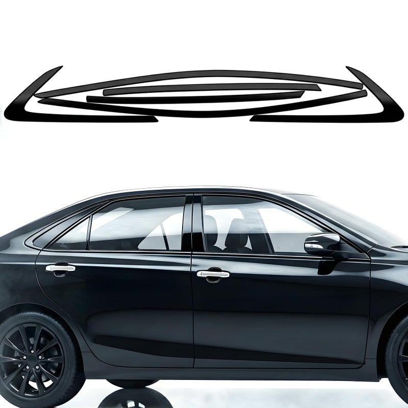 BDFHYK Biifoxee Side Window Trim Chrome Delete Overlay fit for 2015 2016 2017 Toyota Camry Vinyl Wrap Kit with Gloss Black Blackout Film Accessories - Image 2
