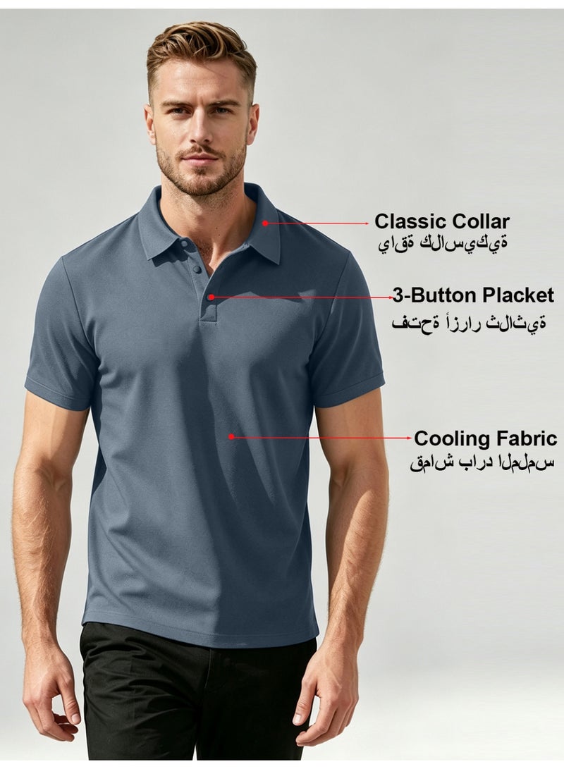general Men's Short Sleeve Polo Shirts,Basic Golf T-Shirts for Men,Regular Fit Breathable Quick-Dry Shirt,Classic Moisture Wicking Performance Tees Summer,Athletic Running Top,Business and Casual Wear - Image 2