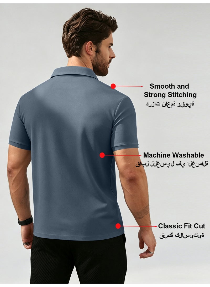 general Men's Short Sleeve Polo Shirts,Basic Golf T-Shirts for Men,Regular Fit Breathable Quick-Dry Shirt,Classic Moisture Wicking Performance Tees Summer,Athletic Running Top,Business and Casual Wear - Image 3
