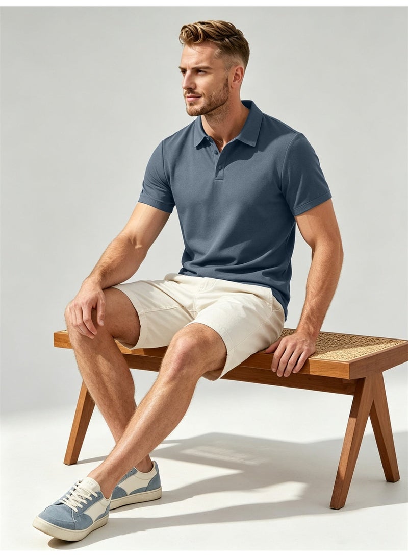 general Men's Short Sleeve Polo Shirts,Basic Golf T-Shirts for Men,Regular Fit Breathable Quick-Dry Shirt,Classic Moisture Wicking Performance Tees Summer,Athletic Running Top,Business and Casual Wear - Image 4