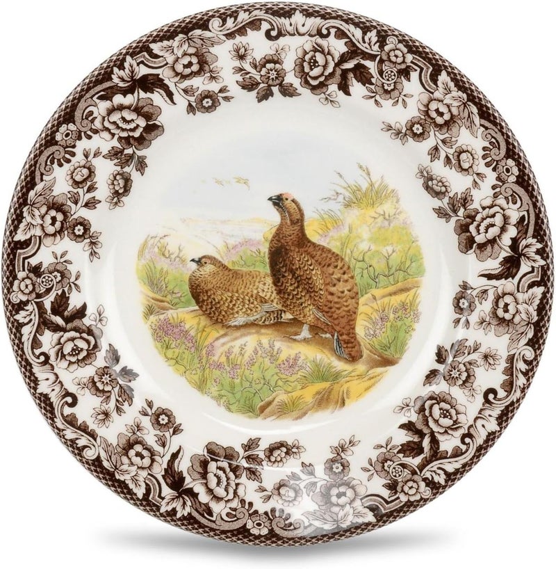 Spode Spode Woodland Salad Plate Red Grouse 8 Inch  American Wildlife Collection  Made in England  Ideal Hunting Cabin Dcor  Microwave and Dishwasher Safe  - Image 1