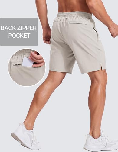 COOFANDY Men's Athletic Running Shorts Quick Dry 7" Workout Gym Short Lightweight Active Sport Short for Tennis Hiking Stone Large - Image 3