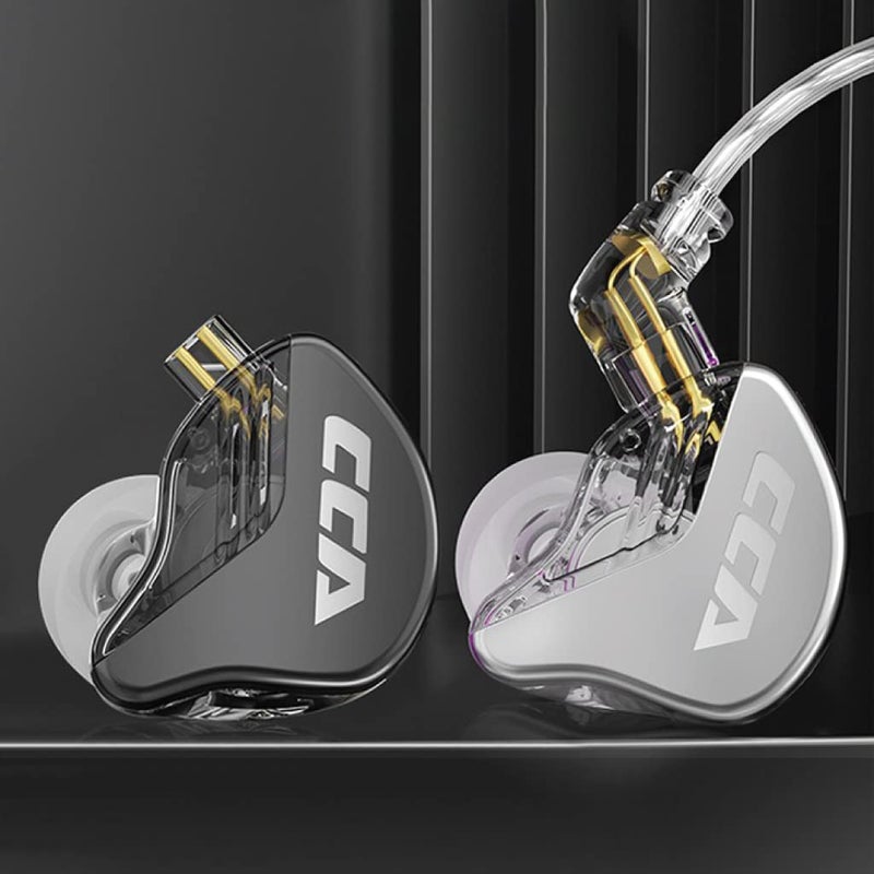 CCA CRA in Ear Monitor Earphone, Ultra-Thin Diaphragm Dynamic Driver IEM, Clear Sound & Deep Bass, Wired Earbuds with Mic and Tangle-Free Removable Cord - Image 2