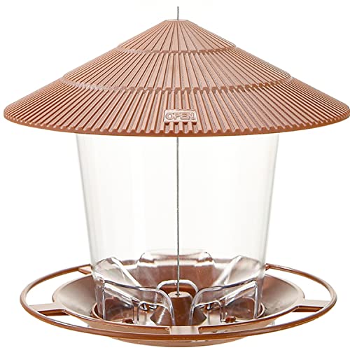 Hanizi Bird Feeder Outdoor Hanging for Wild Bird Seed, Brown - Image 2